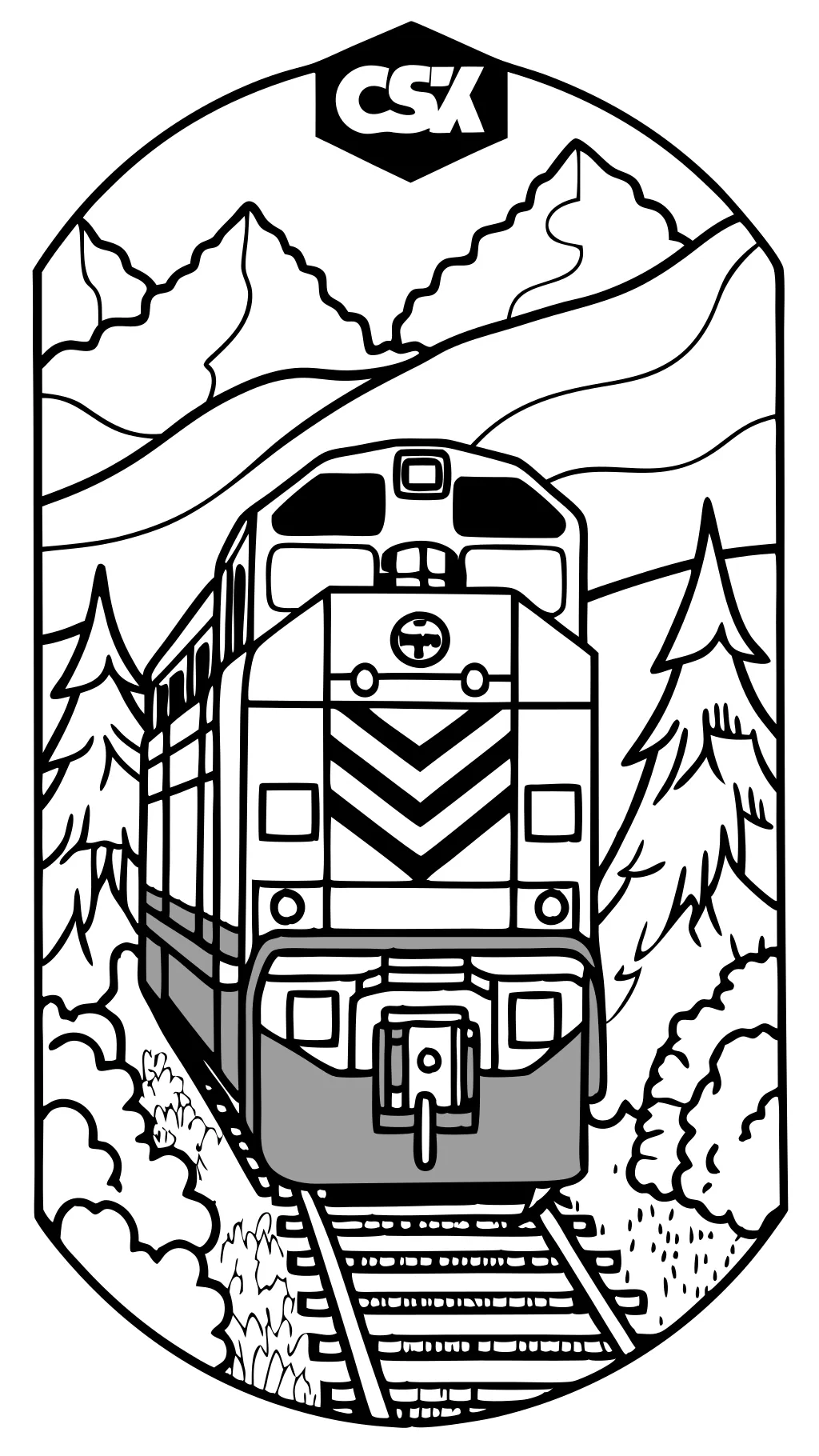 csx train coloring pages